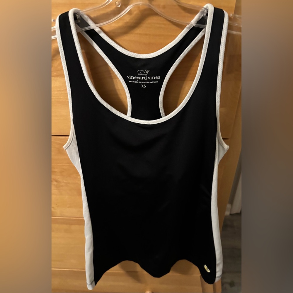 Vineyard Vines Black and White Racerback Tank